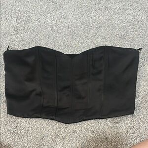 Zara Black Strapless Corset Top
